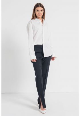 Pantaloni eleganti din amestec de lana cu slituri