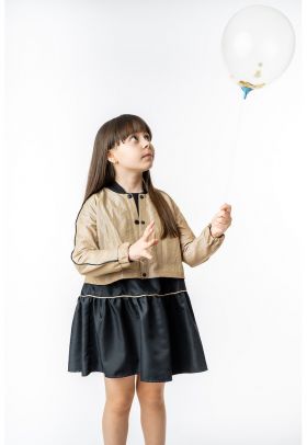 Jacheta crop cu aspect metalic