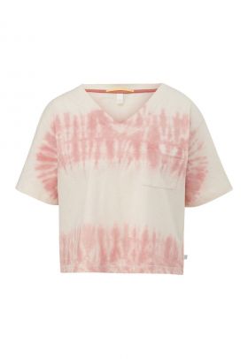 Tricou cu model tie-dye si imprimeu pe partea din spate