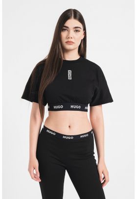 Tricou crop cu detalii logo Dalexi