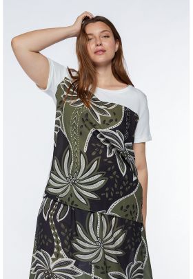 Tricou cu imprimeu tropical