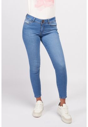 Blugi skinny cu aspect decolorat