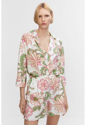 Pantaloni scurti cu imprimeu floral Clavel