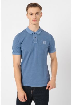 Tricou polo slim fit cu logo discret