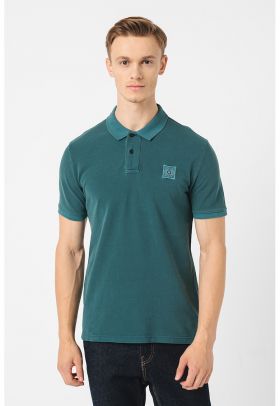 Tricou polo slim fit cu logo discret