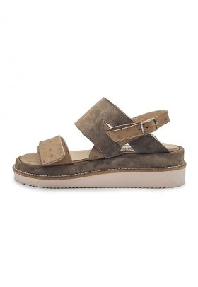 Sandale din piele intoarsa cu talpa wedge