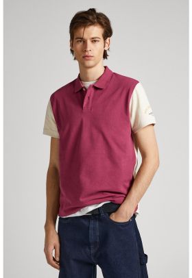 Tricou polo cu model colorblock