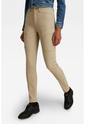 Pantaloni cargo skinny cu talie medie