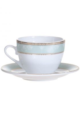 Set cafea 12 piese Hector - portelan - décor si margini de aur - 190 ml