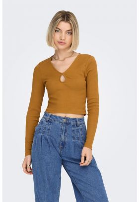 Bluza crop cu decolteu in V