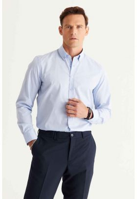 Camasa slim fit cu guler Oxford