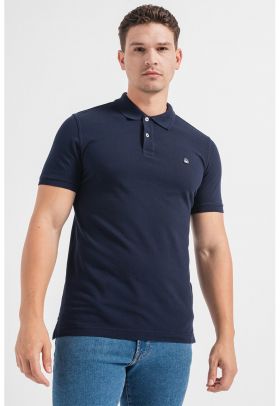 Tricou polo regular fit cu aspect pique