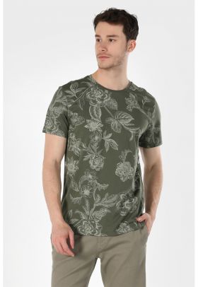 Tricou de bumbac cu imprimeu floral