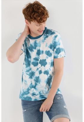 Tricou de bumbac cu model tie-dye