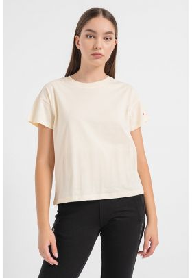 Tricou crop cu decolteu rotund