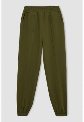 Pantaloni sport conici cu talie elastica