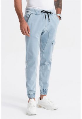 Pantaloni jogger cargo cu snur