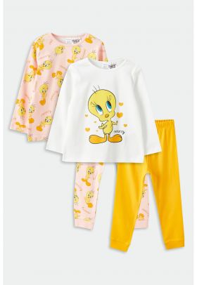 Set de pijamale cu imprimeu Tweety - 4 piese