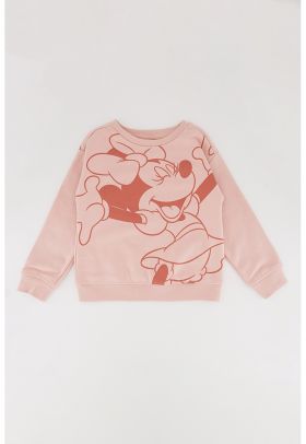 Bluza sport cu decolteu la baza gatului si model cu desene