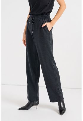 Pantaloni jogger drepti cu model in carouri micro