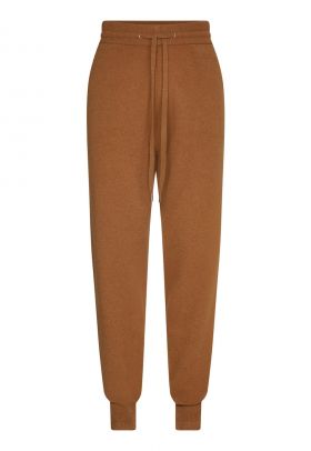 Pantaloni regular fit de lana cu snur