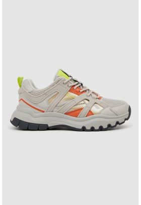 Pantofi sport de piele ecologica cu detalii contrastante