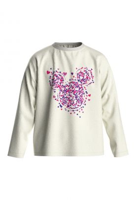 Bluza cu decolteu la baza gatului si imprimeu Minnie Mouse