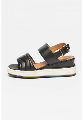 Sandale din piele cu talpa wedge Rosita