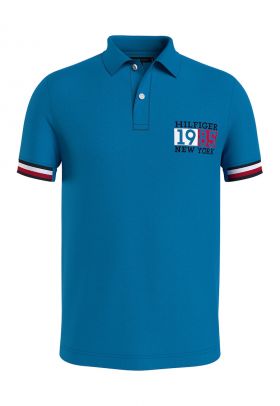 Tricou polo slim fit cu imprimeu