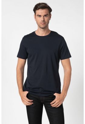 Tricou slim fit cu decolteu la baza gatului