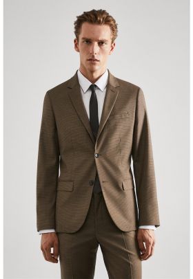 Sacou super slim fit cu model houndstooth Paulo