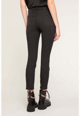 Blugi skinny crop cu talie inalta