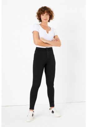 Blugi super skinny cu talie inalta