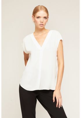 Bluza cu decolteu in V si maneci scurte