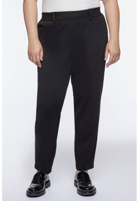 Pantaloni crop cu talie elastica