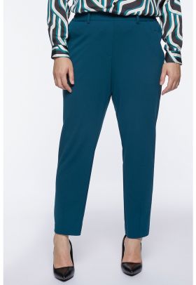 Pantaloni crop cu talie elastica