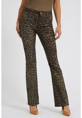 Blugi cu talie medie si animal print