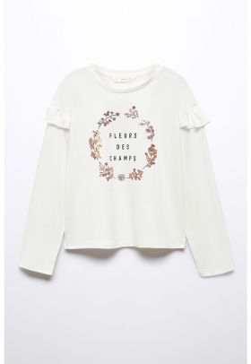 Bluza cu insertii cu volane Fleurs