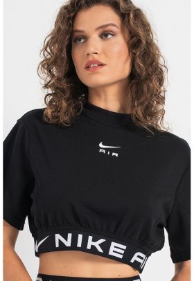 Tricou crop lejer cu logo