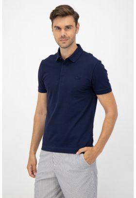 Tricou polo regular fit cu logo discret