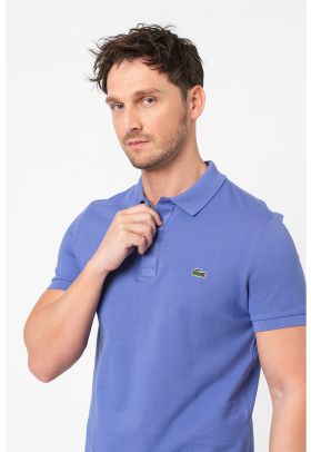 Tricou polo slim fit din material pique