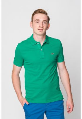 Tricou polo slim fit din material pique