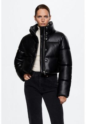 Geaca crop de piele ecologica Crankito