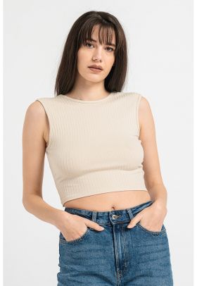 Top crop cu aspect striat Fransiska