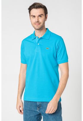 Tricou polo din pique cu logo mic brodat