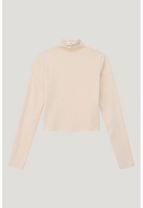 Bluza de bumbac cu guler inalt