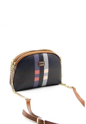 Geanta crossbody de piele ecologica cu model in carouri
