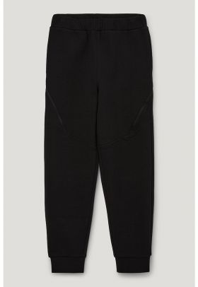 Pantaloni sport din amestec de bumbac cu buzunare cu fermoar