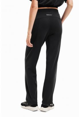 Pantaloni sport din amestec de modal cu talie inalta si snur de ajustare