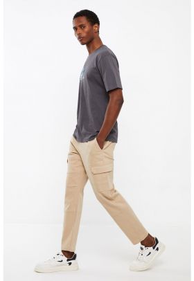 Pantaloni cargo slim fit cu snur